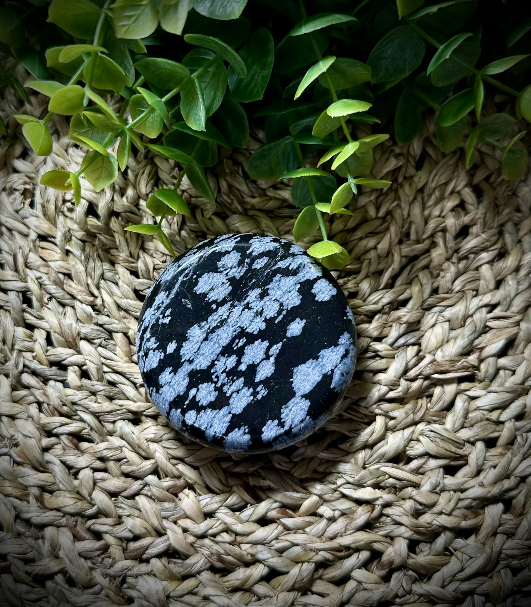 Snöflingeobsidian Skål | Klotställ