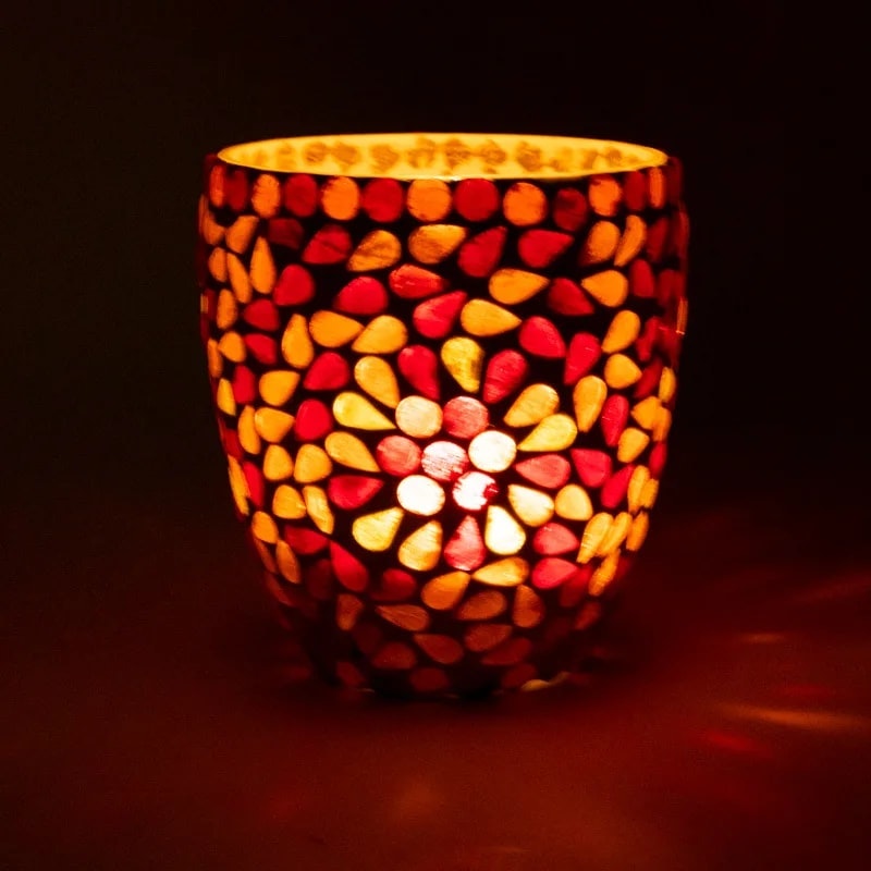 Mosaik Ljusstake Summer Sunset | Indien