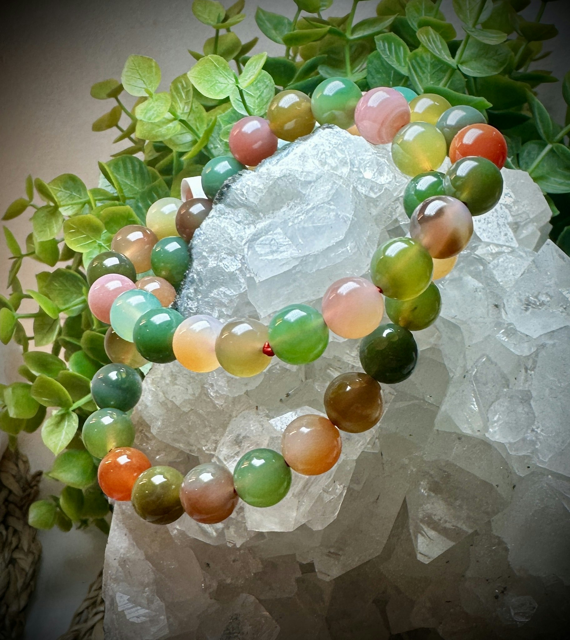 Naturlig Agat Mix Armband | 8-9 mm