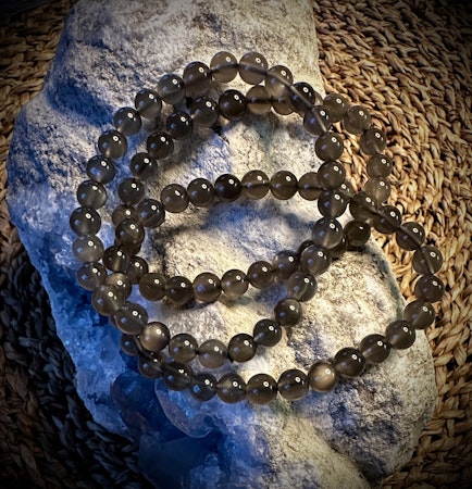 Svart Månsten Armband | 7 mm