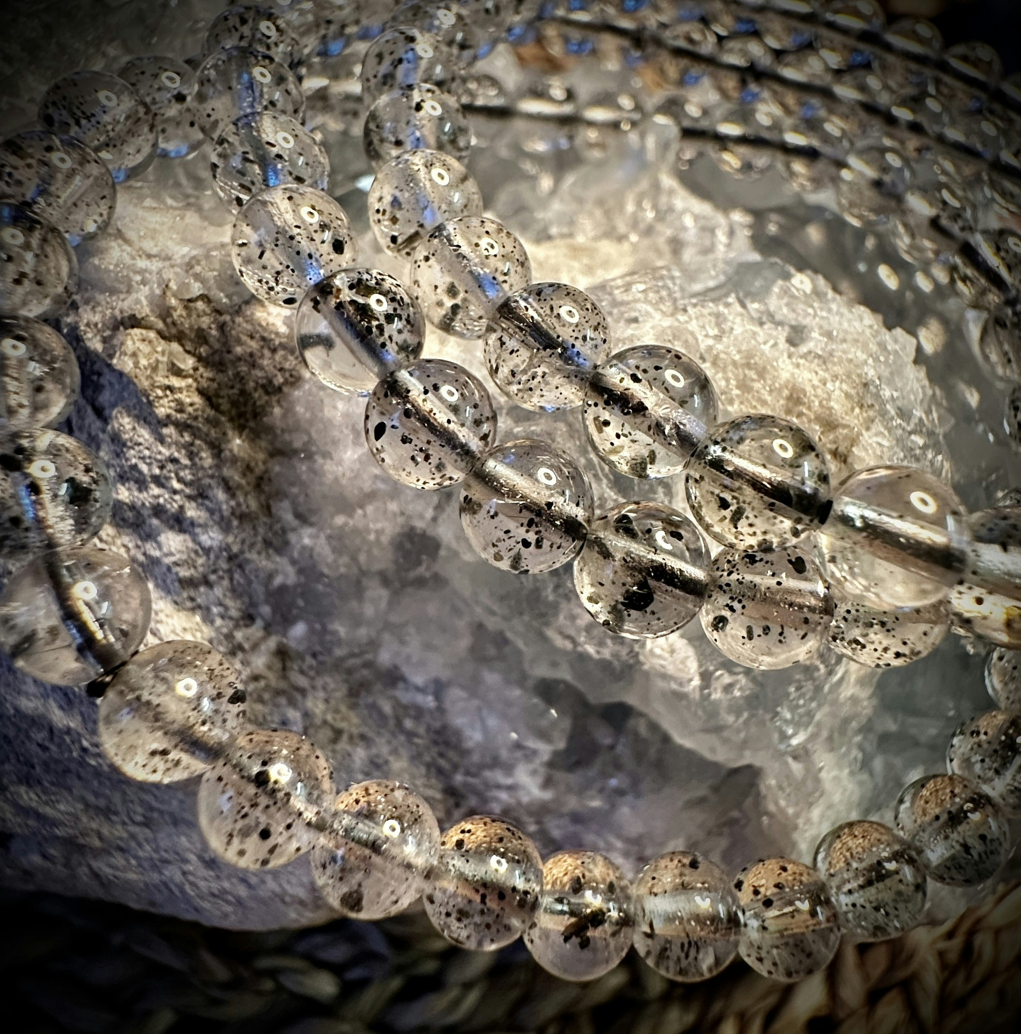 Svart Jordgubbskvarts Armband | 5 mm