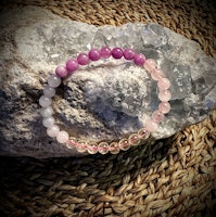 Mix Armband | Akvamarin | Ametist | Rosa Kalcit | Naturlig Citrin UV
