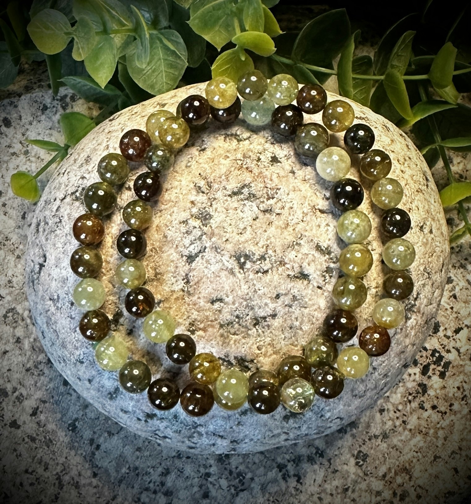 Grön Granat Armband | 6-7 mm