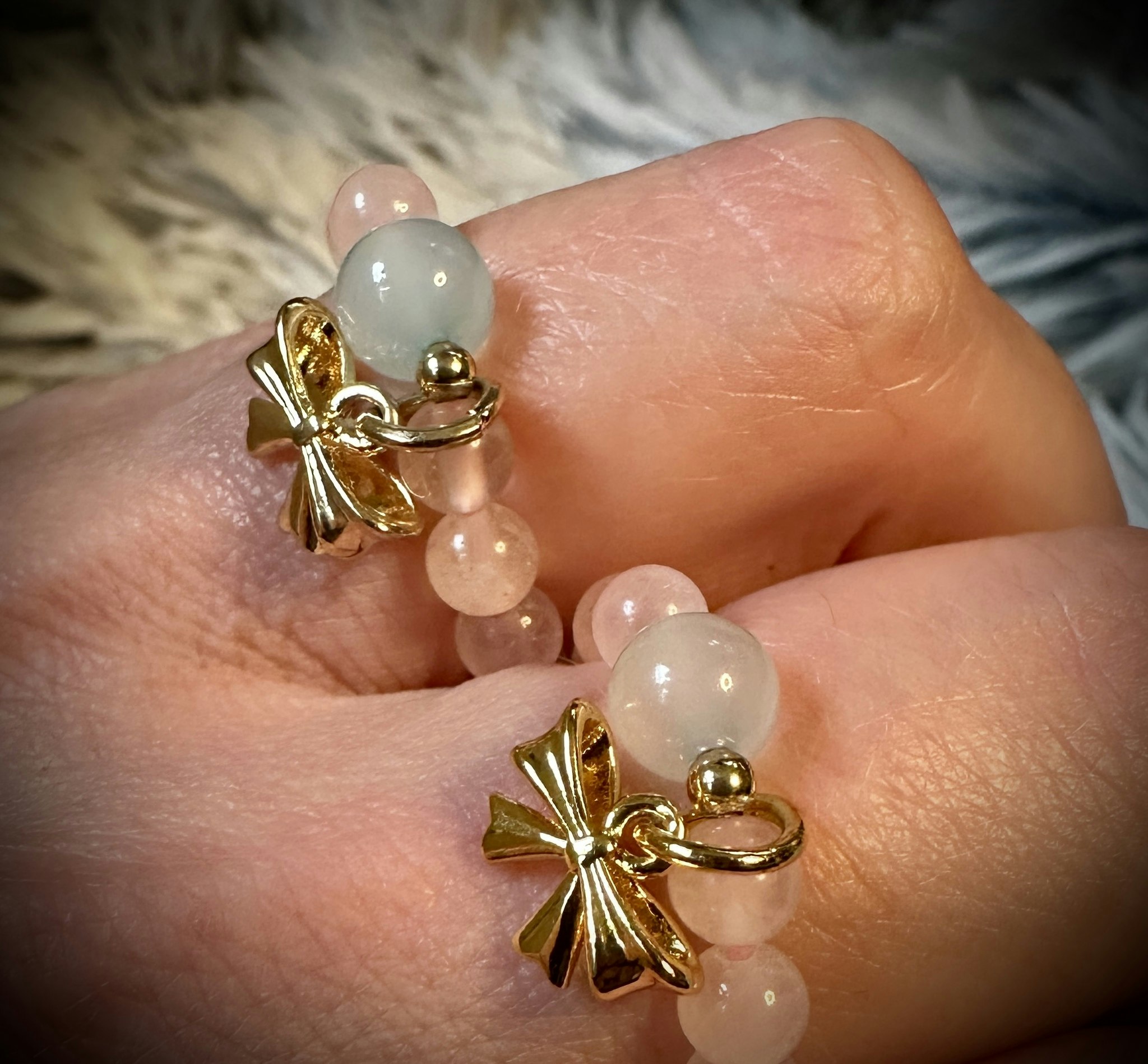 Rosenkvarts med Akvamarin Ring