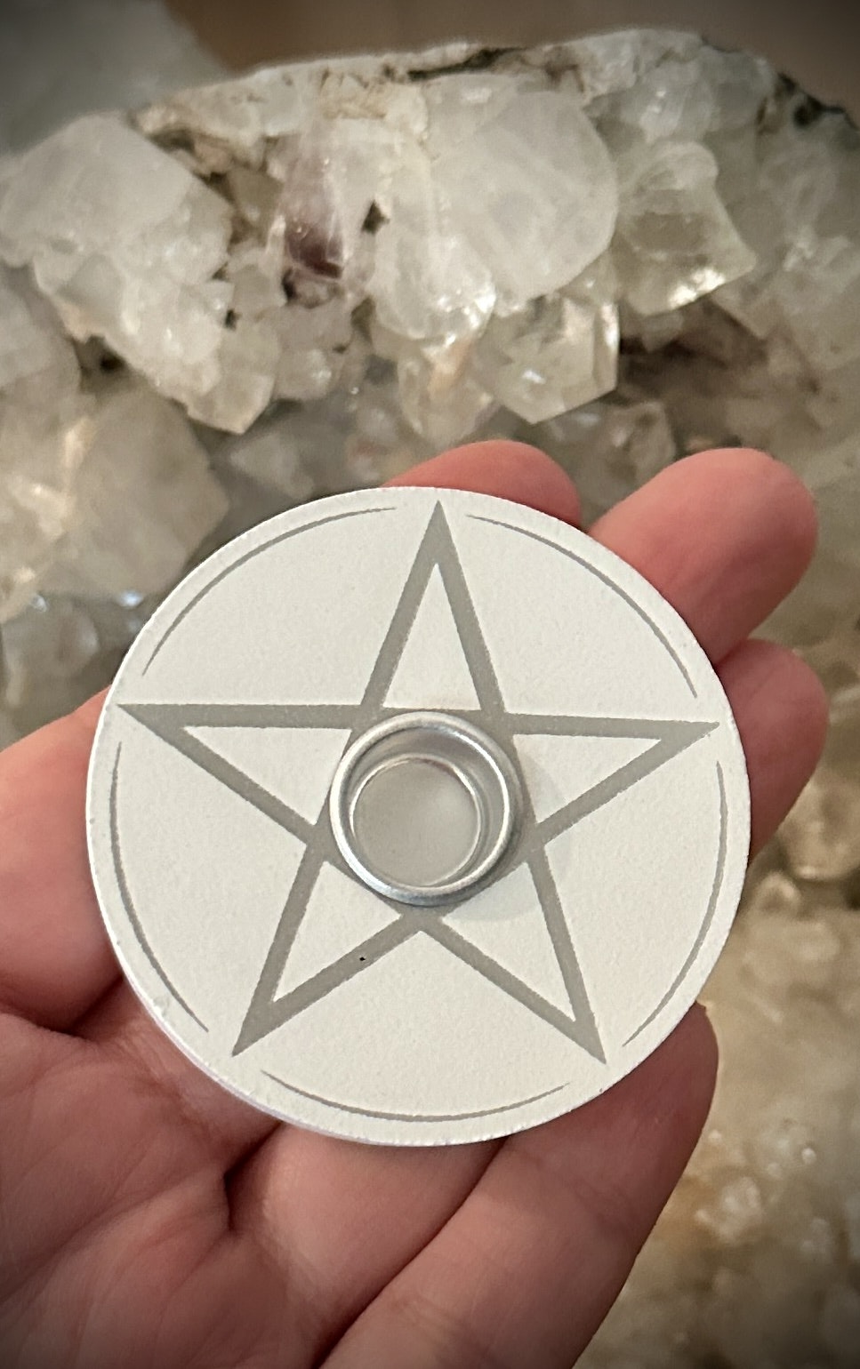 Spell Candle Ljushållare | Pentagram | Välj mellan Vit eller Svart