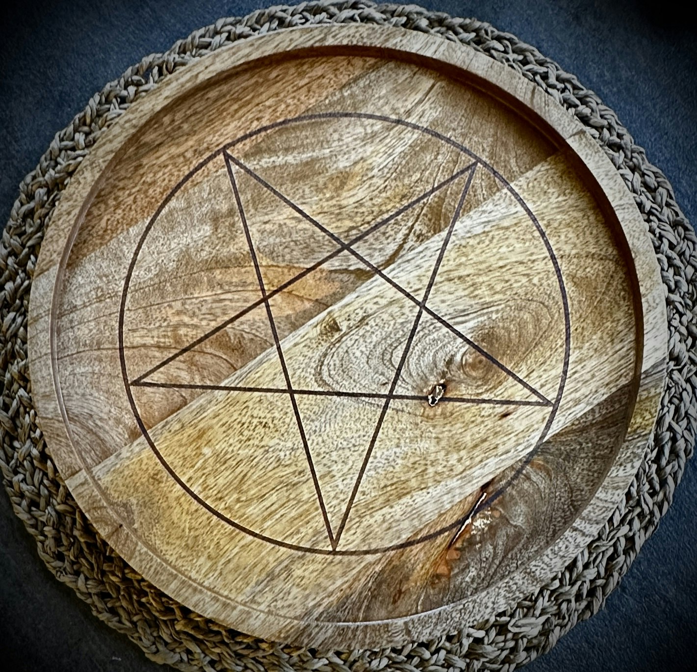 Pentagram Kristallnät 30 cm | Indien