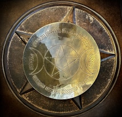 Offerskål Mässing | Tripple Moon And Pentagram | Indien
