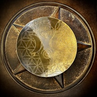 Offerskål Mässing | Flower Of Life Spiral & Crescent Moons | Indien
