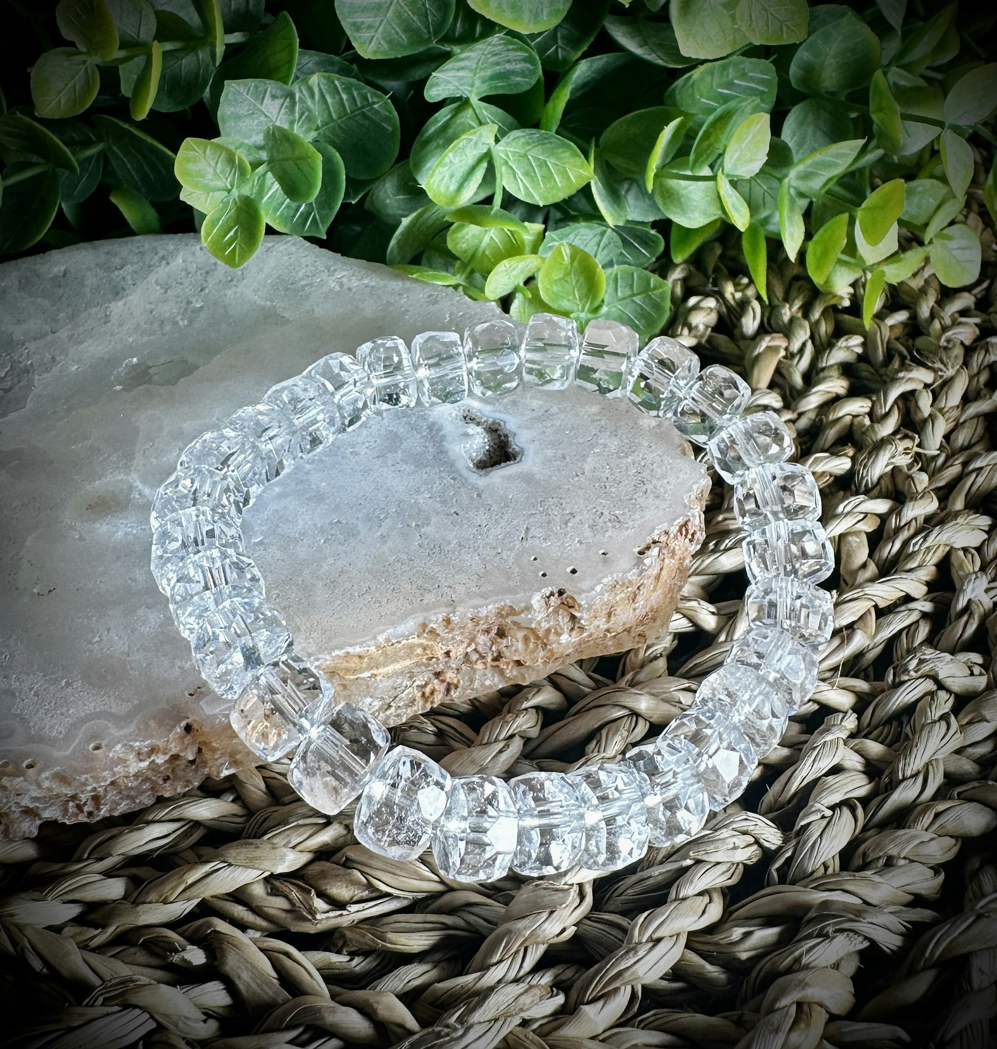 Facetterad Bergkristall Armband | 9 mm
