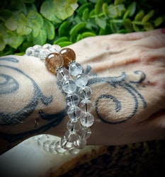 Himalayakvarts och Kopparrutil Armband | 9-12 mm