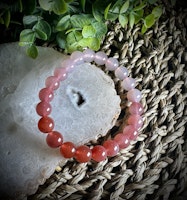 Naturlig Rosa Agat Armband | 9 mm