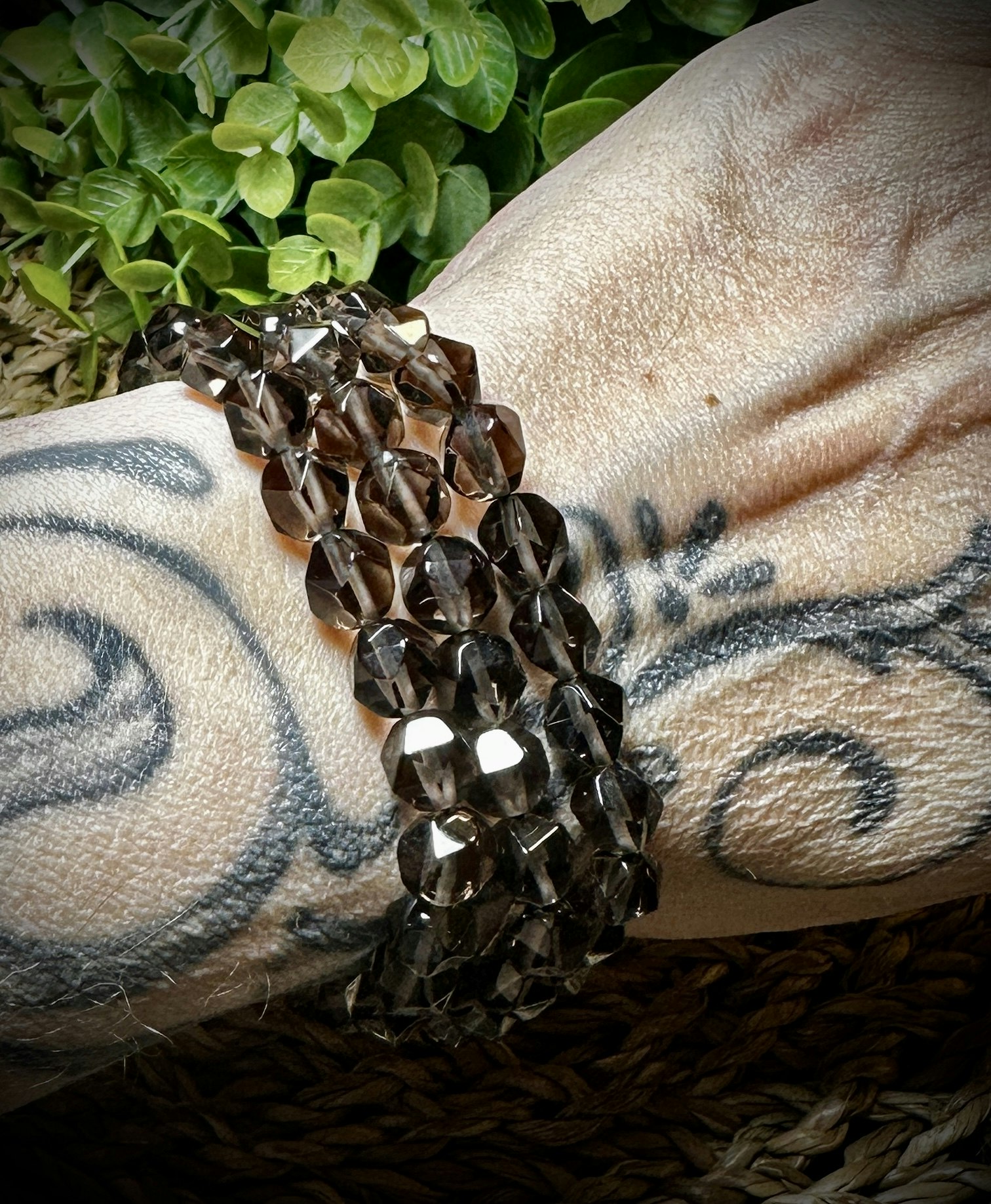 Facetterad Rökkvarts Armband | 7-8 mm