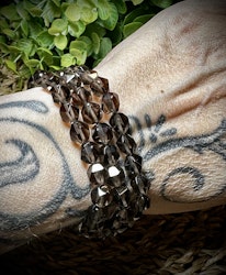 Facetterad Rökkvarts Armband | 7-8 mm