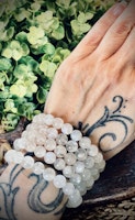 Vit Månsten Armband | 10 mm