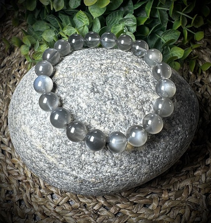 Svart Månsten Armband | 10 mm