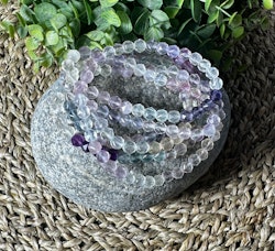 Facetterad Regnbågsfluorit Armband Halsband