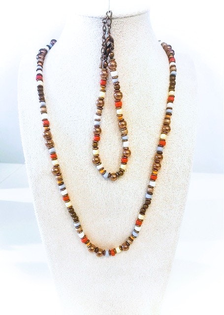 ALONISSOS kort halsband Multi koppar