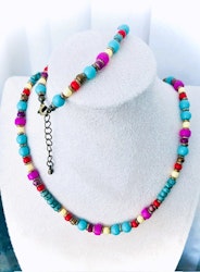 ALONISSOS kort halsband Multi brons