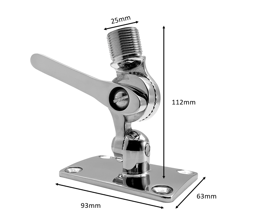 Antennfäste i rostfritt för båt