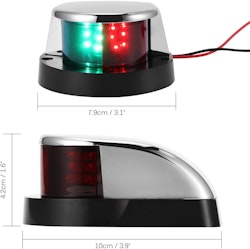 12v ledlanterna i kromad plast