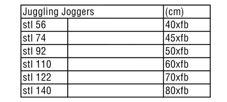 So Sew Me's Juggling Joggers stl. 56 - 140