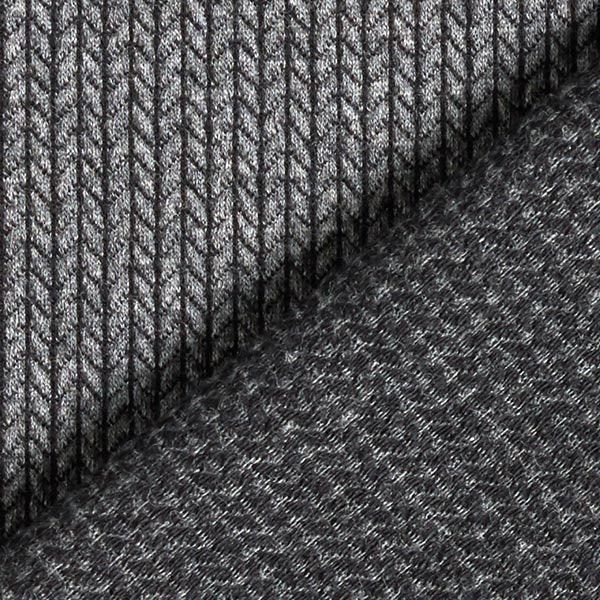 Hamburger Liebe Knit knit Antracitgrå 1 meters bitar Jaquard