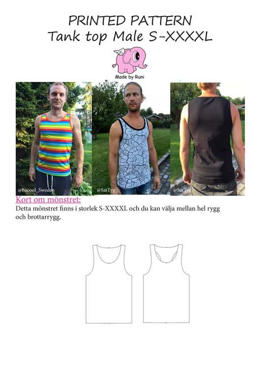 Made by Runi´s Every day tank top herr, stl. S-XXXXL
