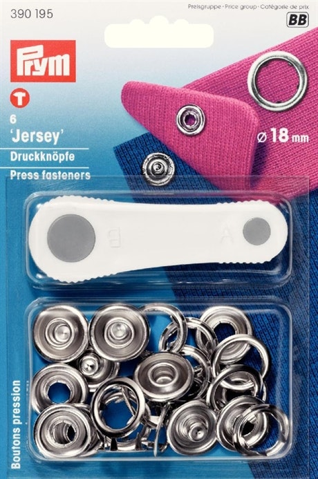 Prym Tryckknappar för jersey 18 mm Silverfärgad ring