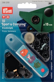 Prym Tryckknappar för Sport och Camping 15 mm Svart hatt