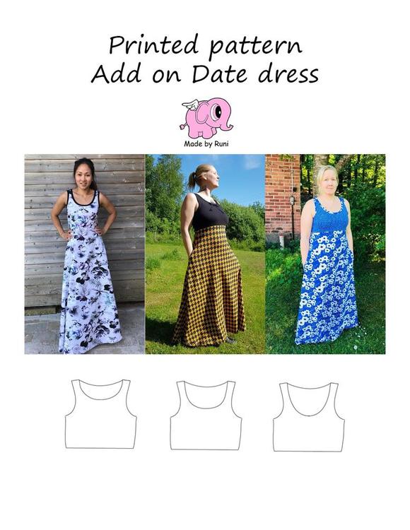 Made by Runi´s Date Dress dam, stl. 34-58 + add on Date dress