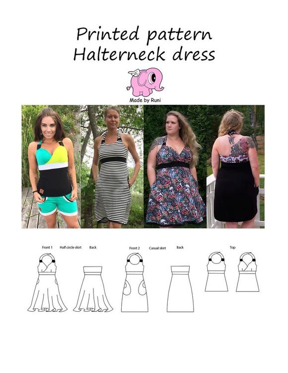 Made by Runi´s Halterneck dress paket, barn + dam