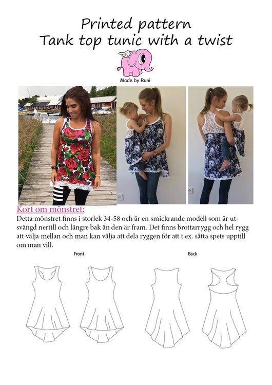 Made by Runi´s Tank top tunic with a twist paket, barn + dam