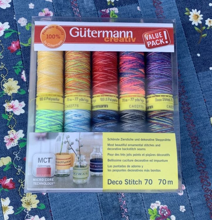 GÜTERMANN Deco Stitch sytråd 70 m, 10 olika färger OBS! BESTÄLLNINGSVARA