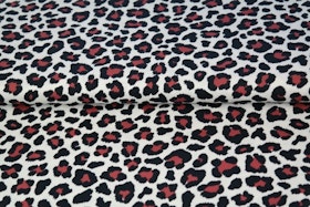 Leopard mönstrad jersey vit med röda fläckar