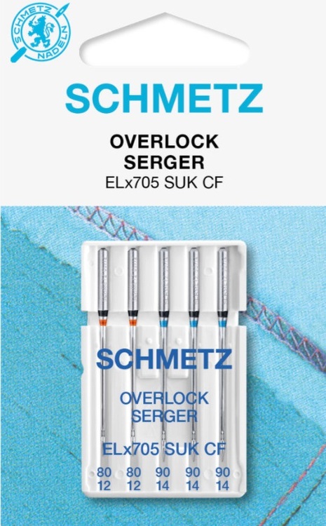 Schmetz Symaskinsnålar Overlock 80/12 \ 90/14 (ELx705 SUK CF)