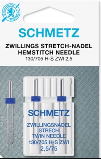 Schmetz Symaskinsnålar Tvilling Stretch 2,5/75 (130/705 H-S ZWI)