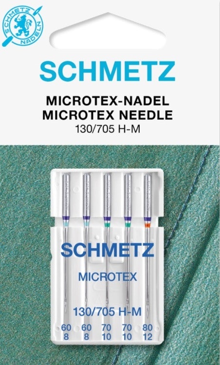 Schmetz Symaskinsnålar Microtex 60/8 / 70/10 / 80/12 (130/705 H-J)