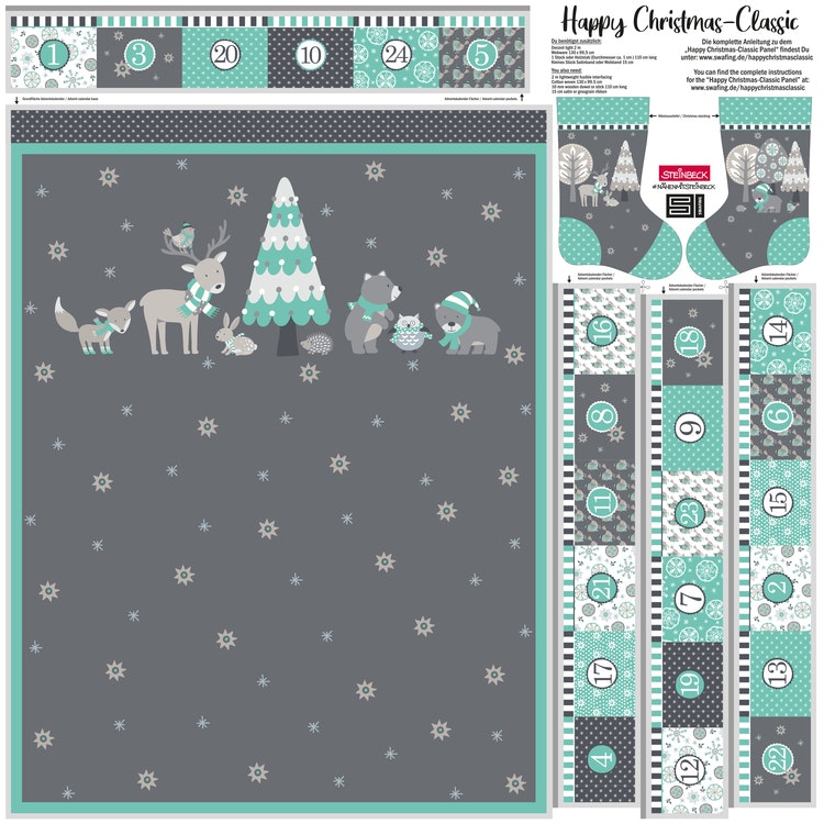 Advent calendar Happy Christmas Mint Green