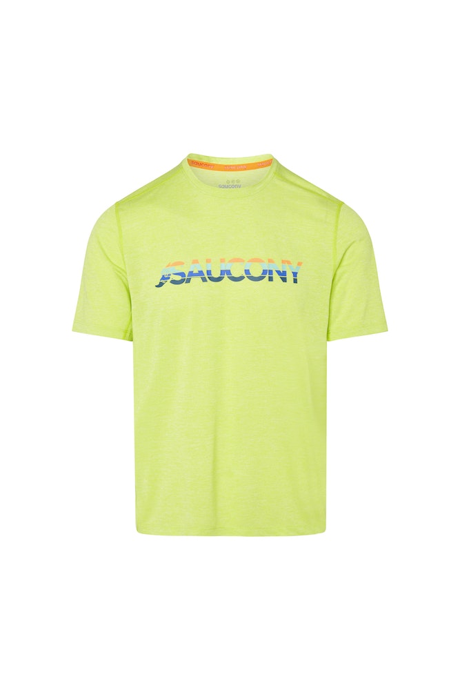 Saucony Stopwatch Graphic Short Sleeve (herr) - Acid Lime
