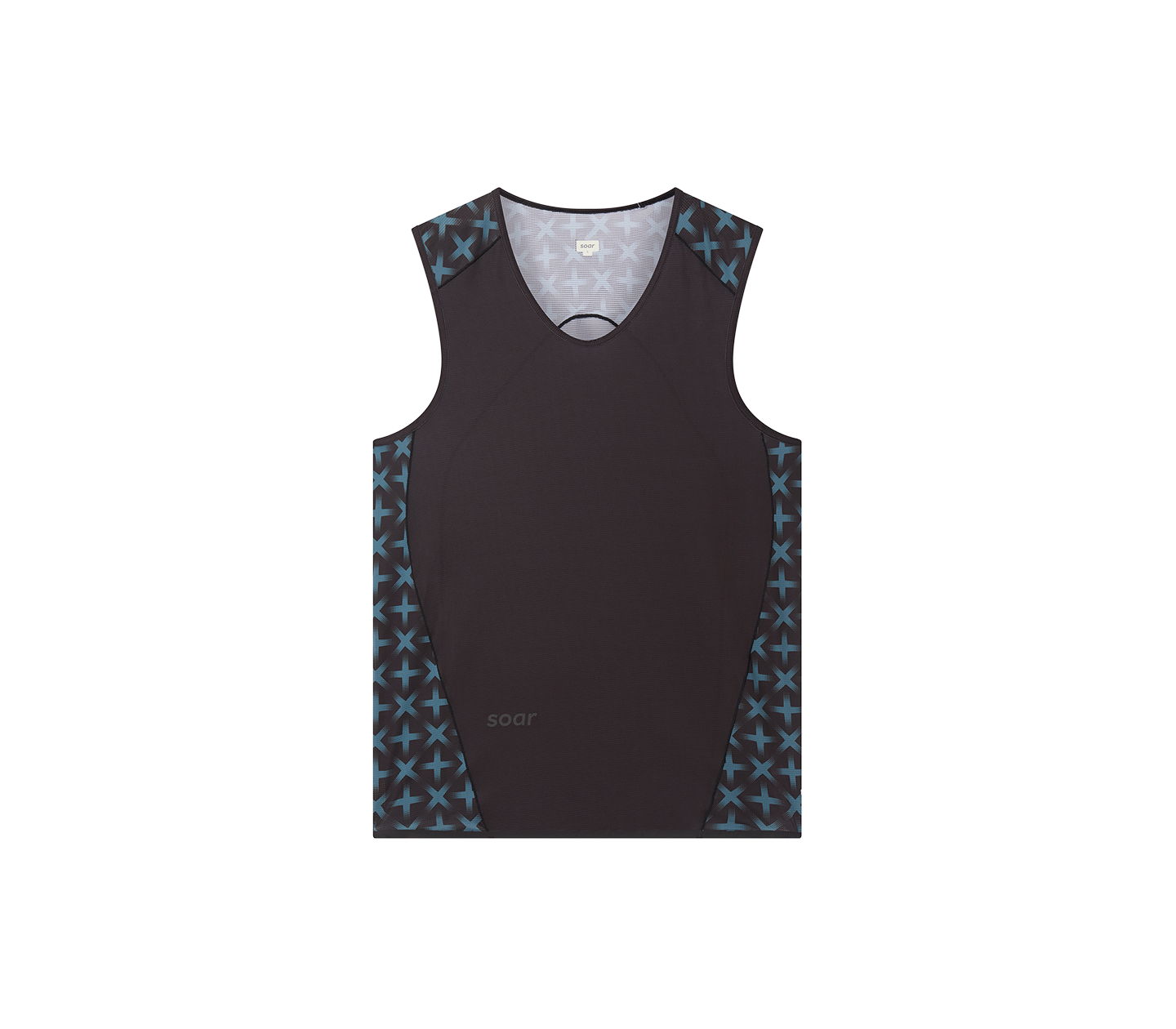 Soar Running Singlet (herr) - Black/Green Cross