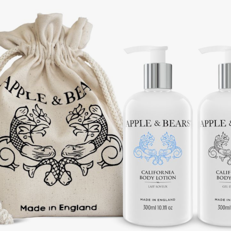Apple & Bears California dusjgele og body lotion gavesett - diskret og maskulin duft - organisk og miljøvennlig