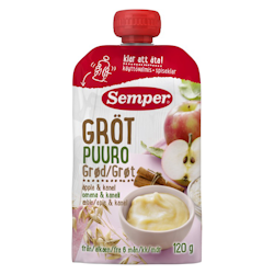 Semper Eats Porridge with fruit in a squeeze bag 6M 120 g - Apple & Cinnamon