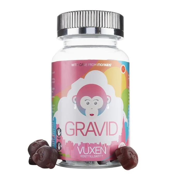 Monkids Gravid Blodapelsin 60 tuggtabletter