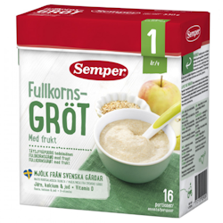 Semper Fullkornsgröt med Frukt 12M 530 g