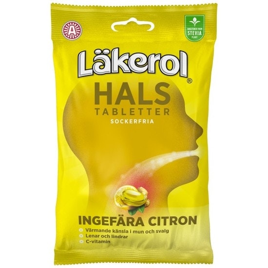 Läkerol Hals Ginger Lemon 65 g
