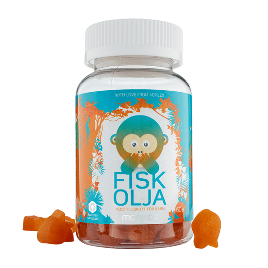 Monkids Fiskolja 60 tuggtabletter