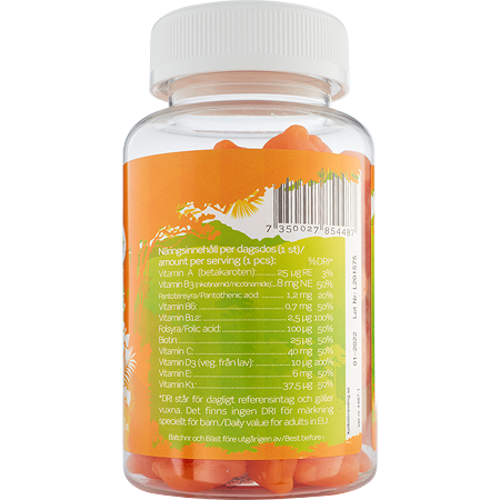 Monkids Multivitamin Barn Apelsin 60 tuggtabletter
