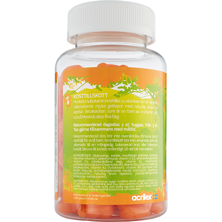 Monkids Multivitamin Barn Apelsin 60 tuggtabletter
