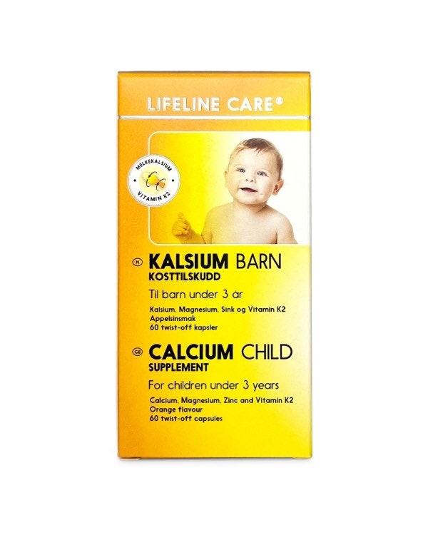 Lifeline Care Kalcium Barn 60 kapsler -Kort datum