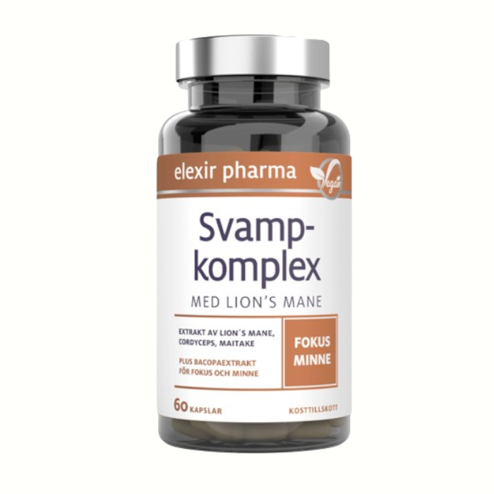 Elexir Pharma Svampkomplex med Lion´s Mane 60 kapslar